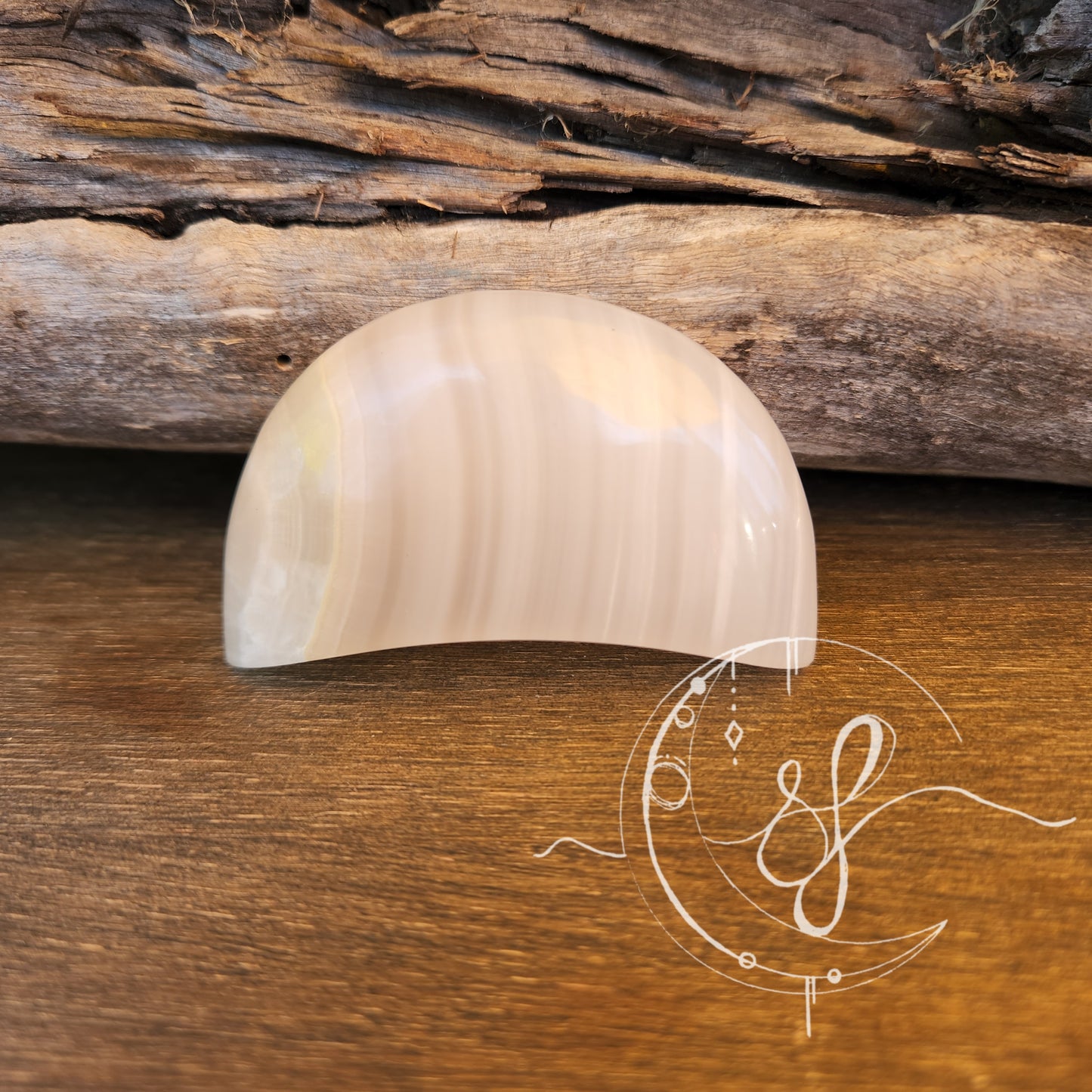 Pink Mangano Calcite Moon B