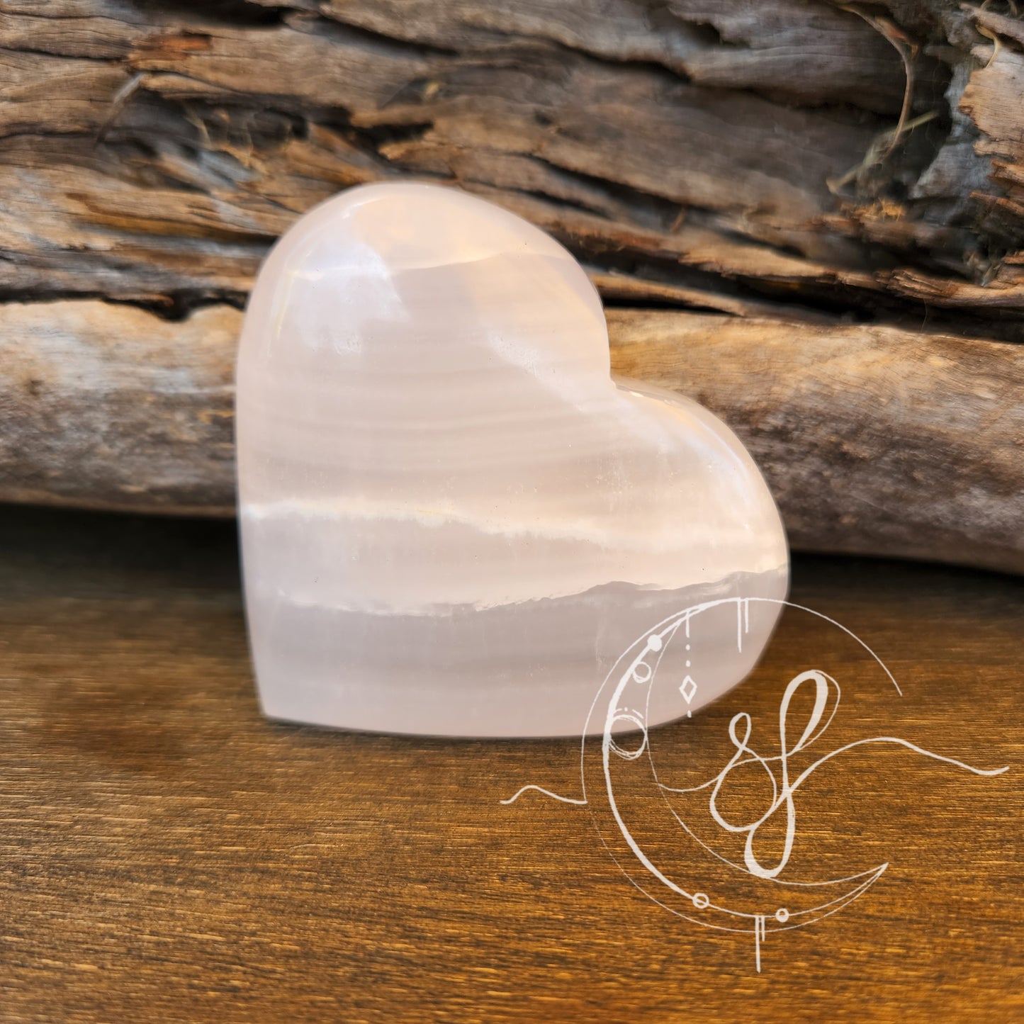 Pink Mangano Calcite Heart B