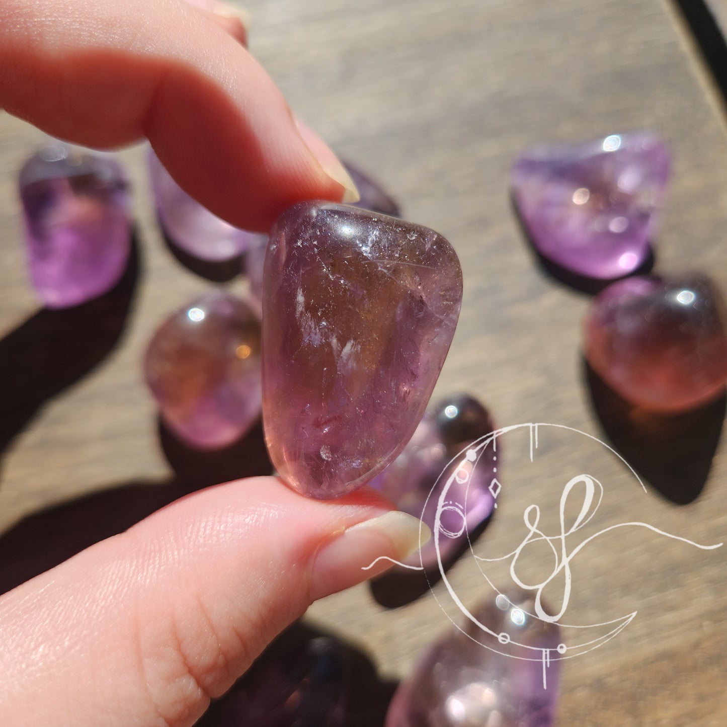 Ametrine Citrine amethyst she fire crystal tumbles