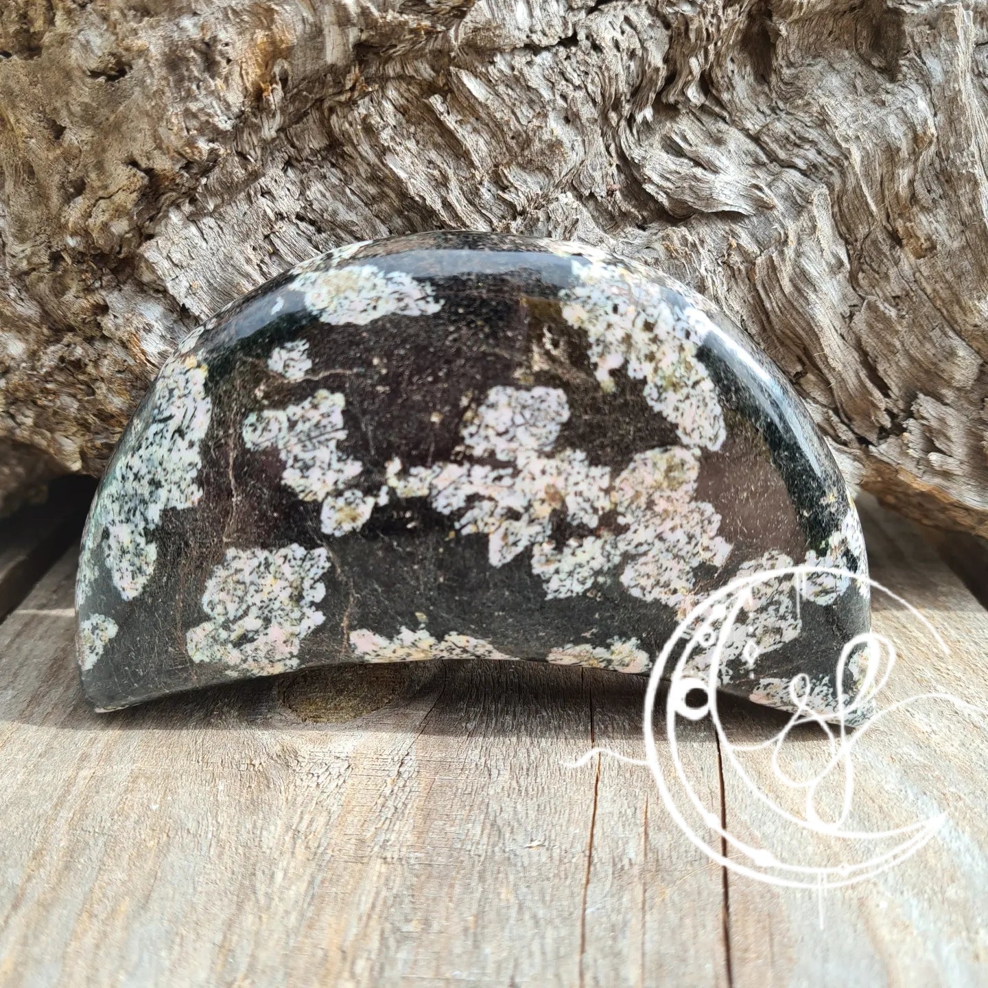 Marshmallow Rhodonite Moon A