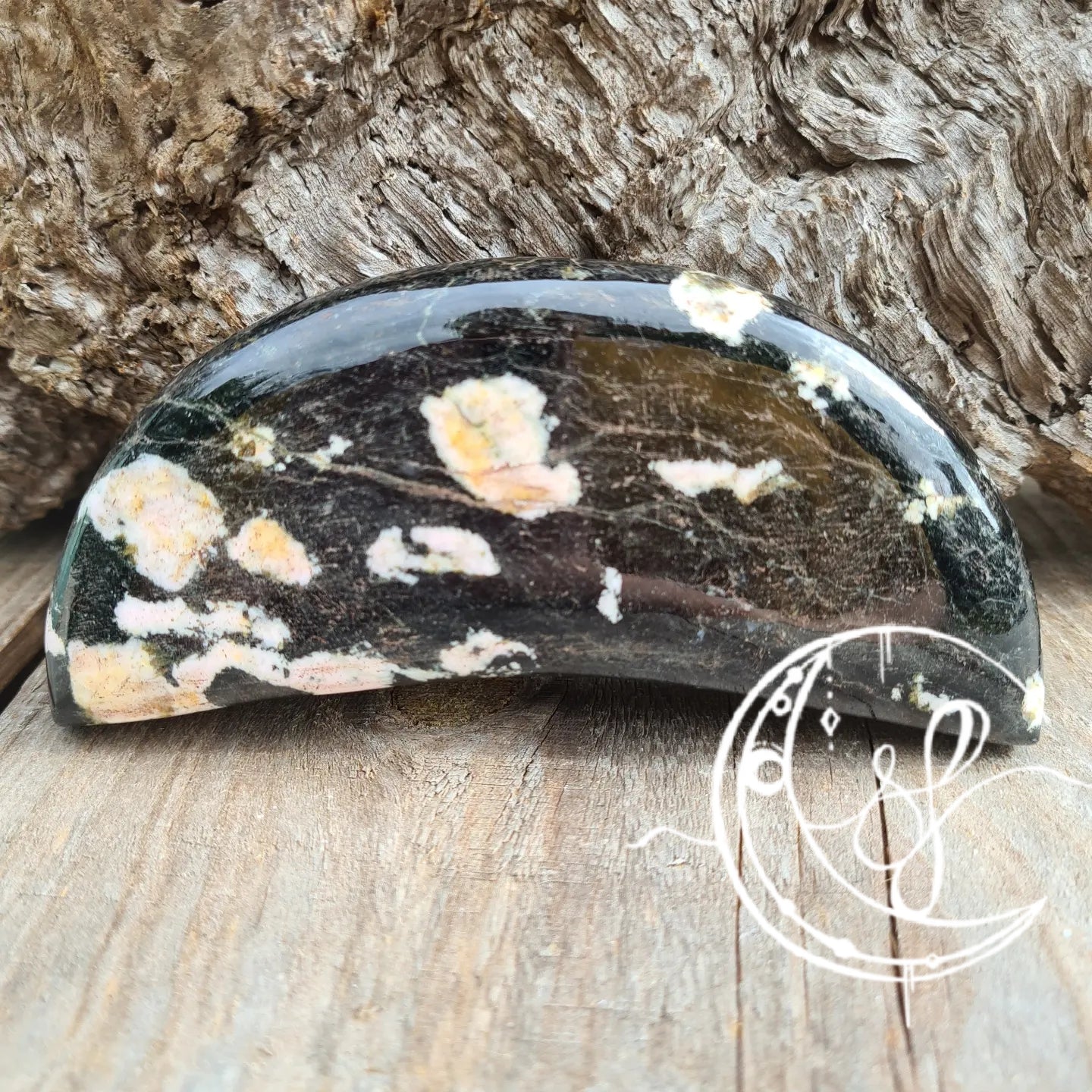 Marshmallow Rhodonite Moon F