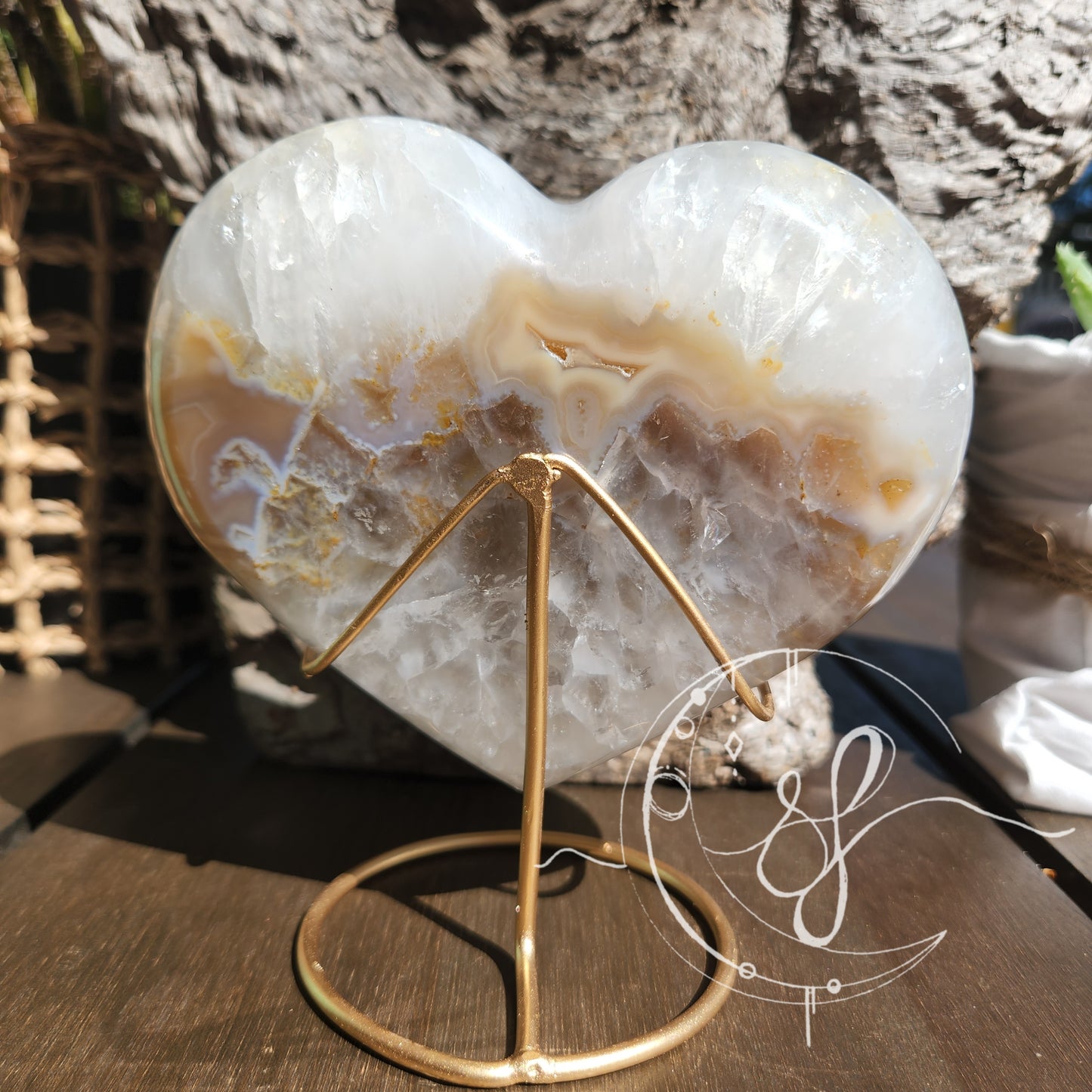 Druzy Agate Quartz Heart D