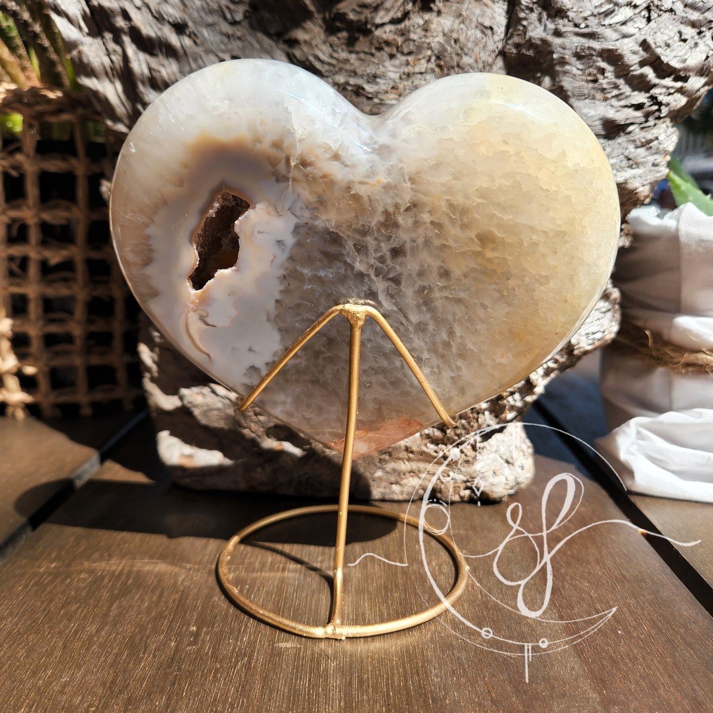 Druzy Agate Quartz Heart F