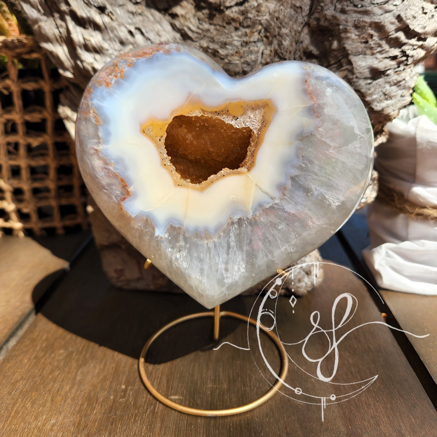Druzy Agate Quartz Heart G