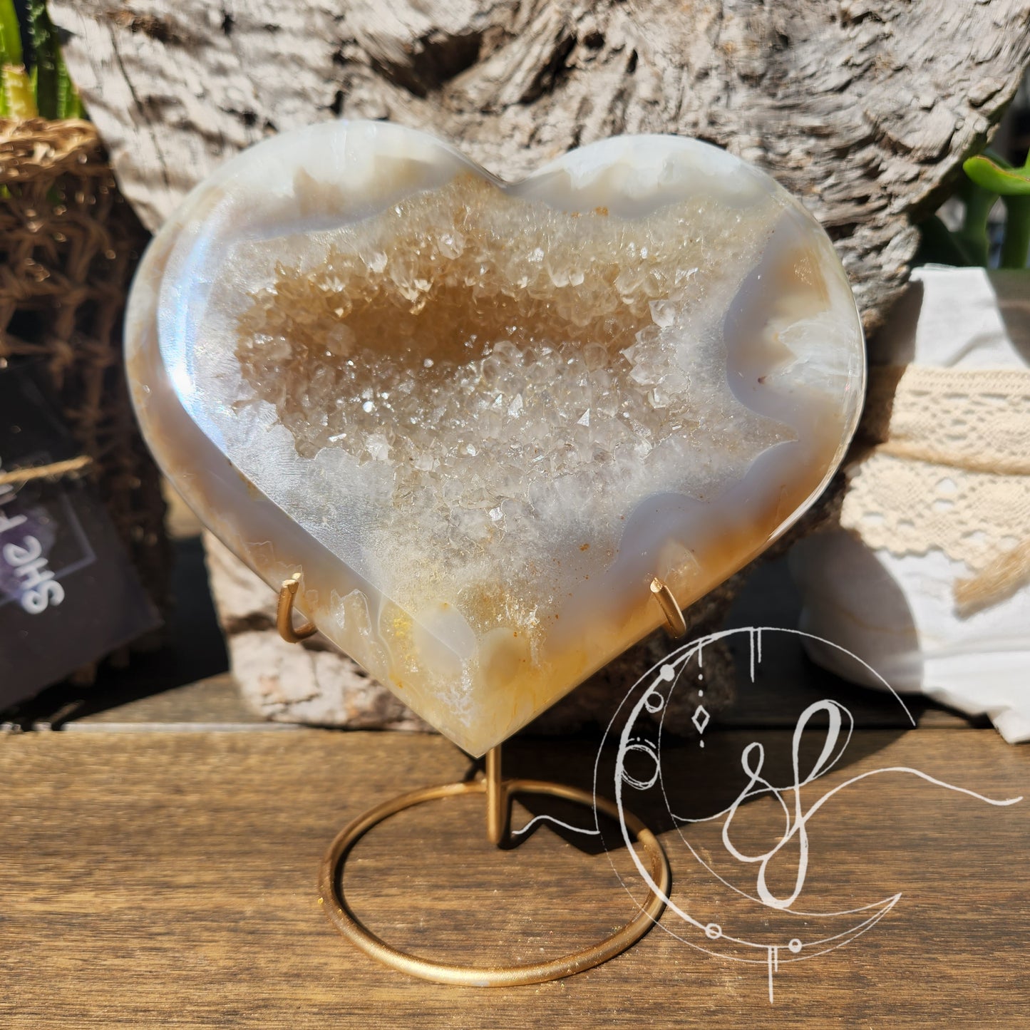 Druzy Agate Quartz Heart N