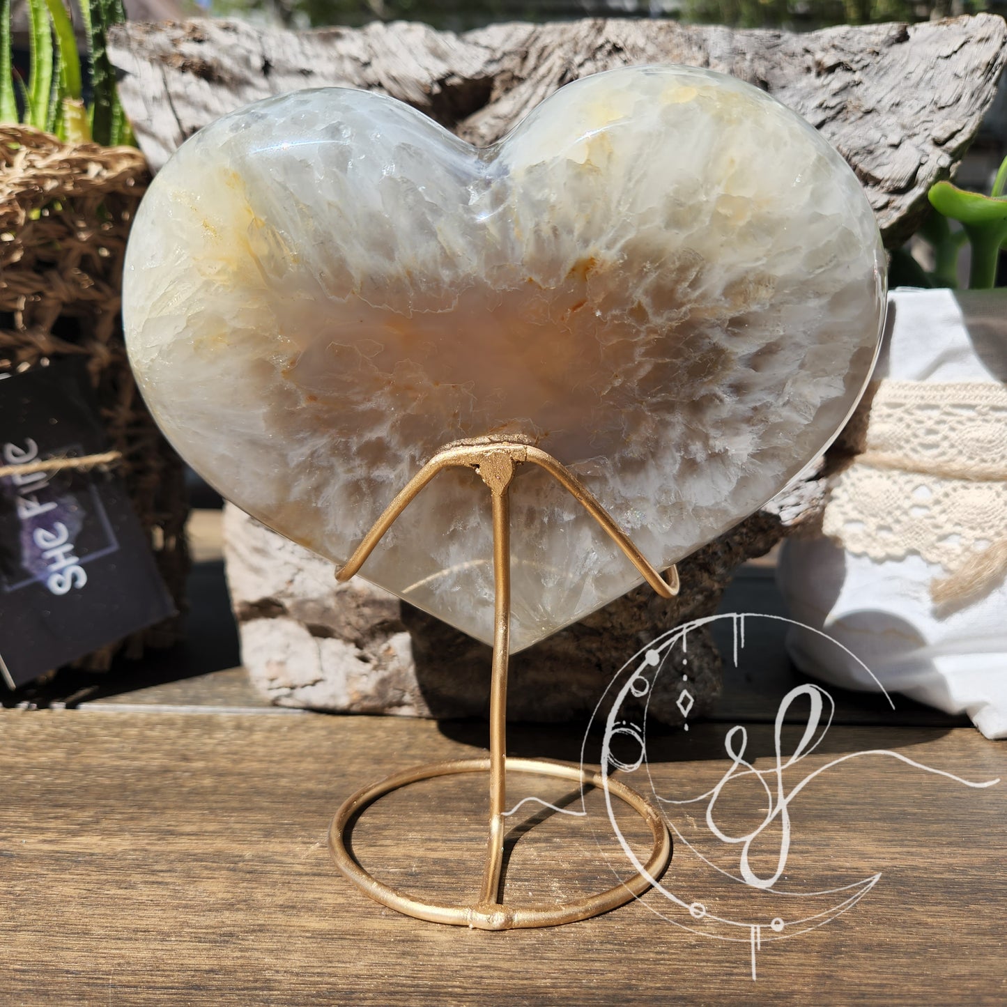 Druzy Agate Quartz Heart N