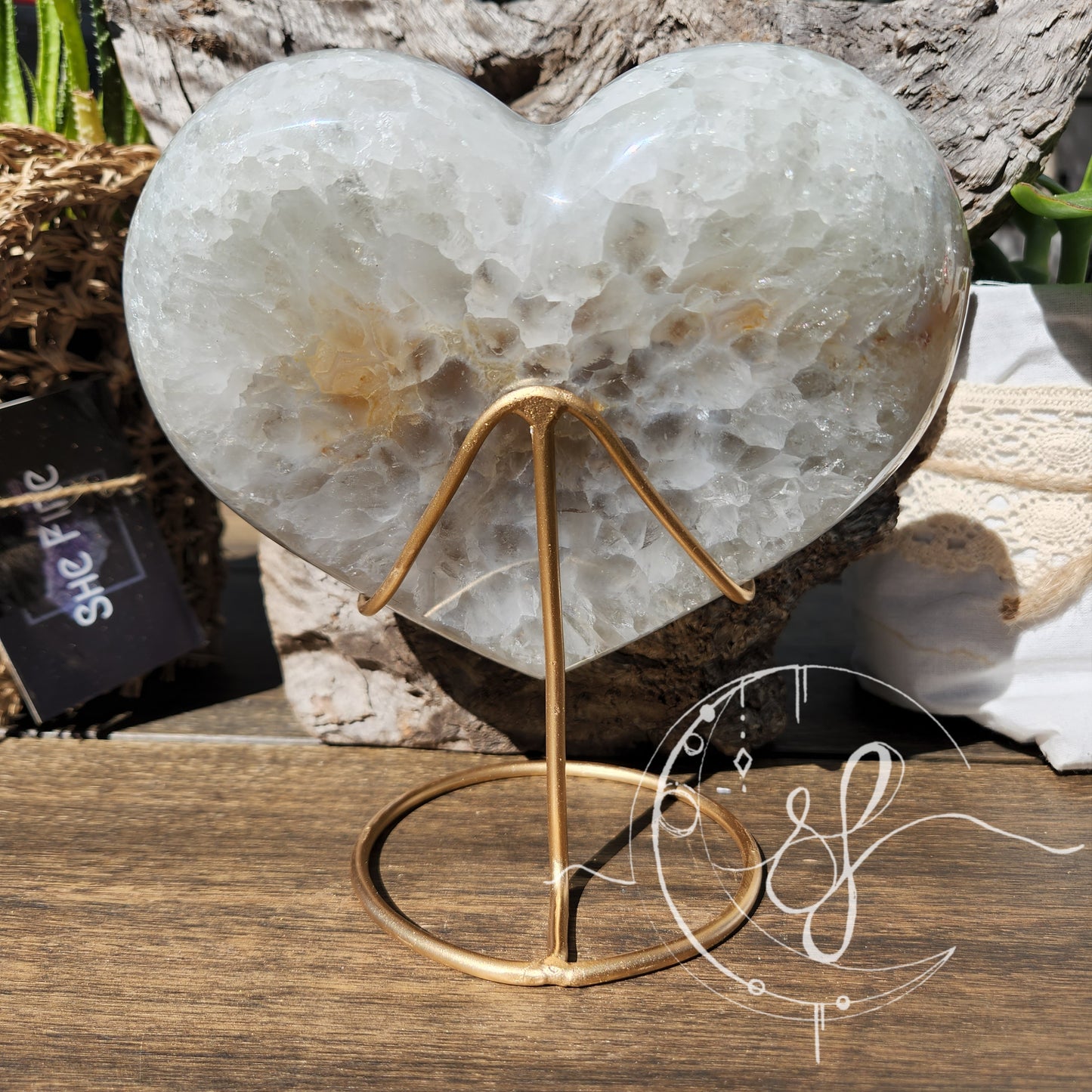 Druzy Agate Quartz Heart R