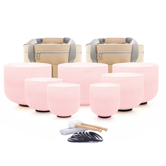 Pink Quartz Sound Bowl Set - 432Hz Tuning (Self-Love Collection)
