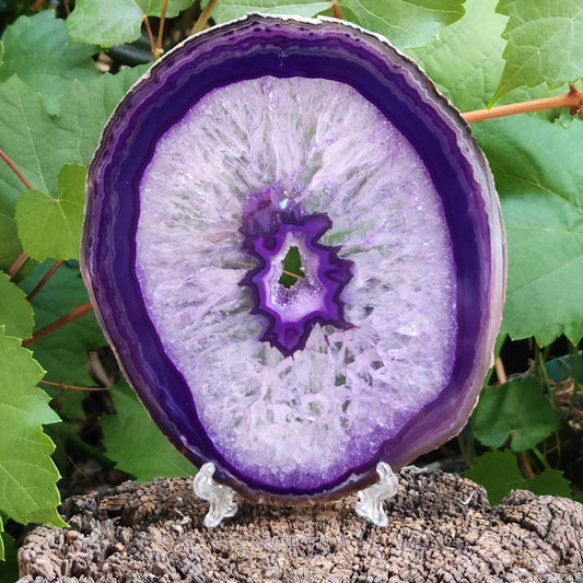 Purple agate slice she fire