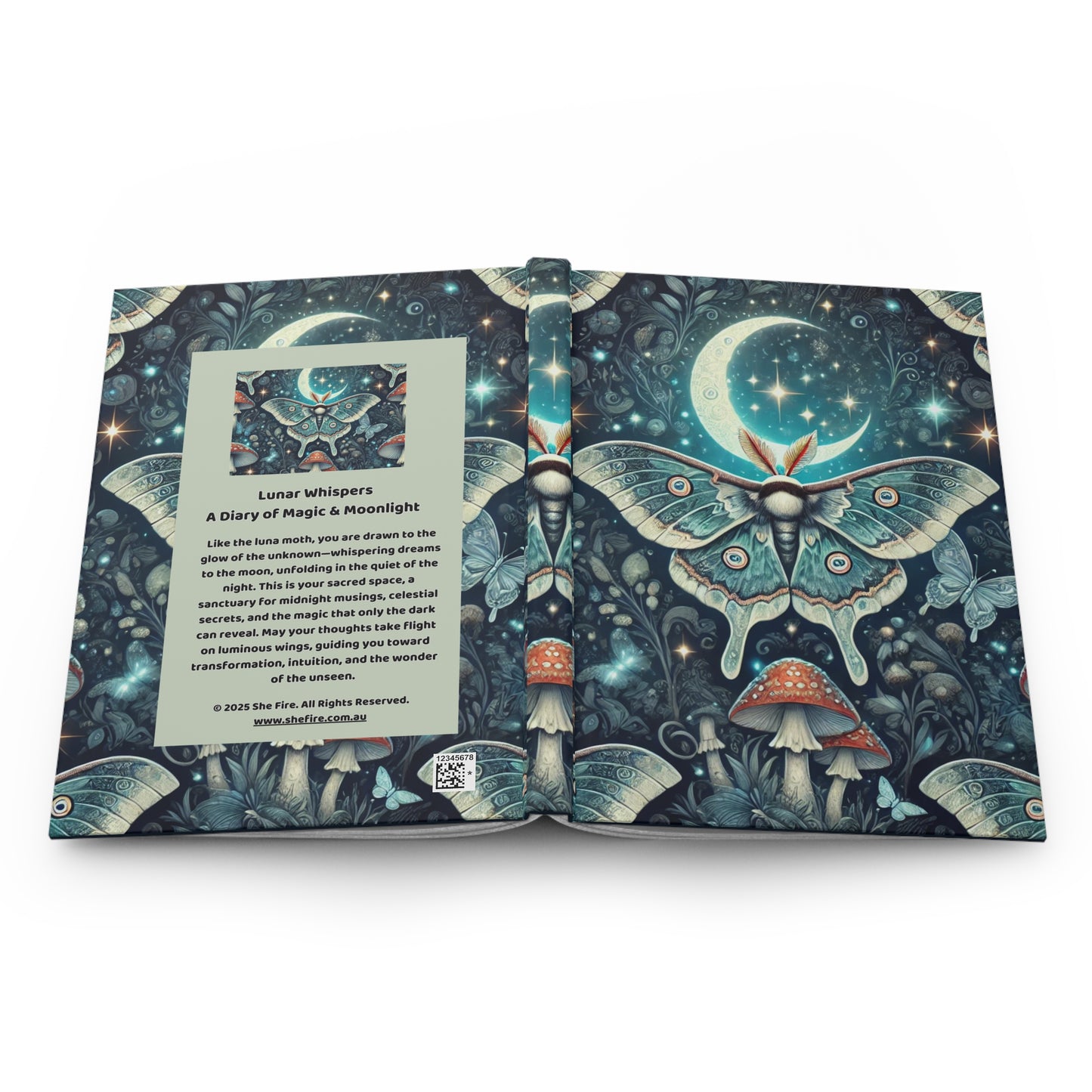 Lunar Whispers Hardcover Journal - Diary of Magic & Moonlight