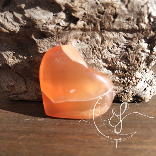 Honey Calcite Heart A