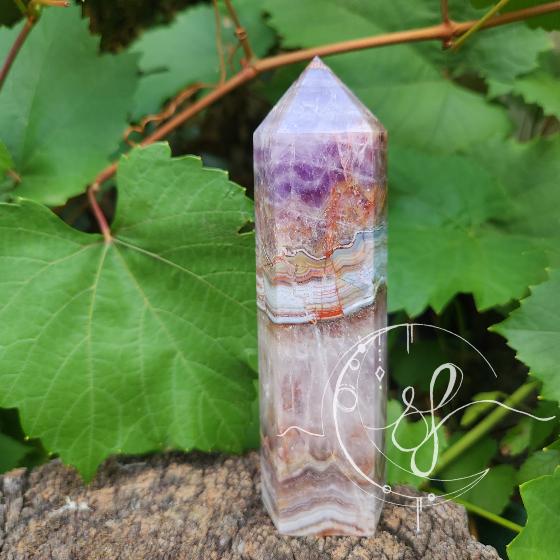 Ameythest and Mexican Lace Agate co exist new find (rare) Tower She Fire