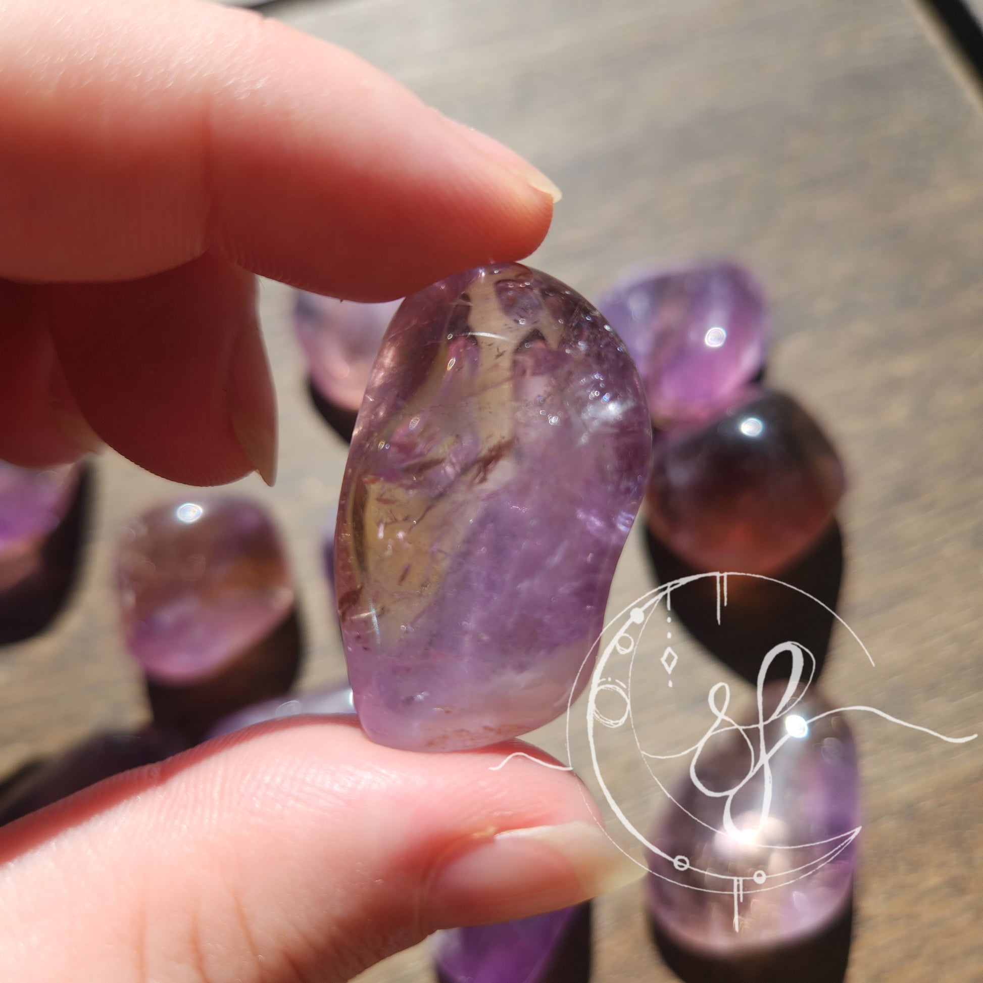 Ametrine Citrine amethyst she fire crystal tumbles
