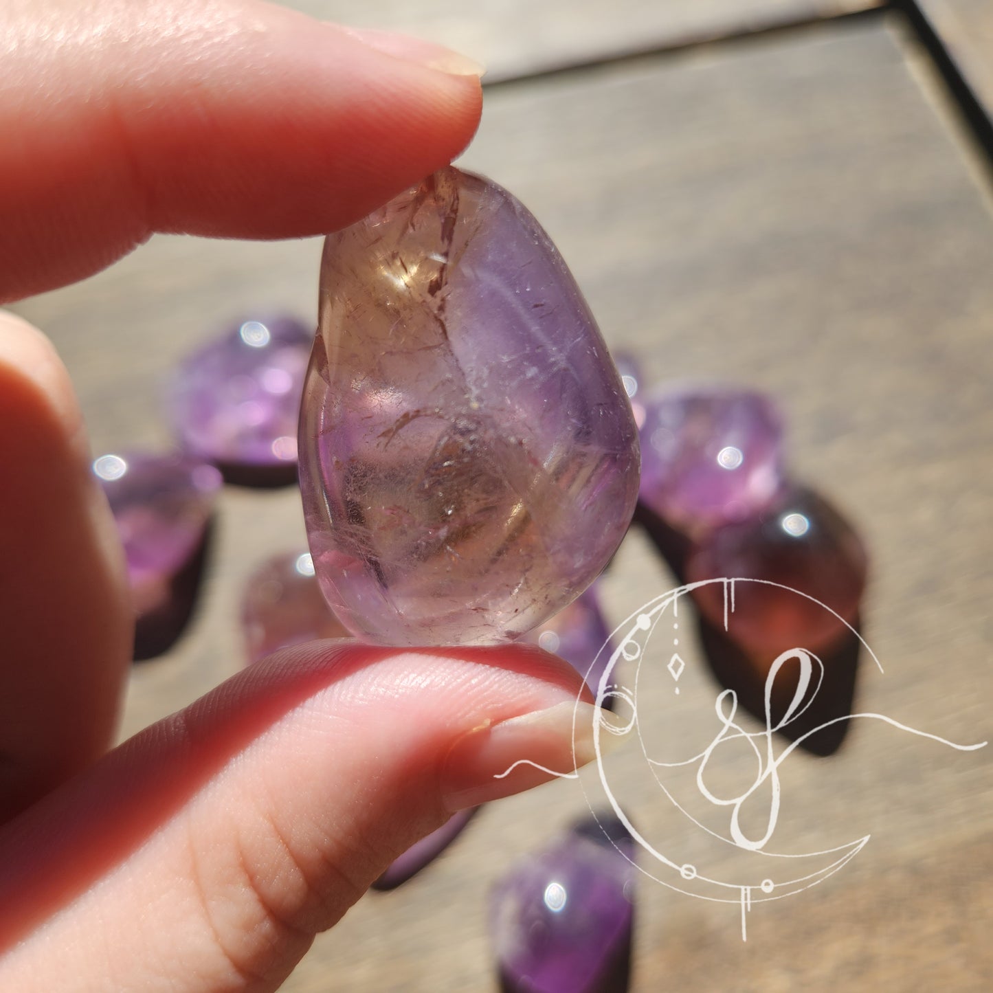 Ametrine Citrine amethyst she fire crystal tumbles