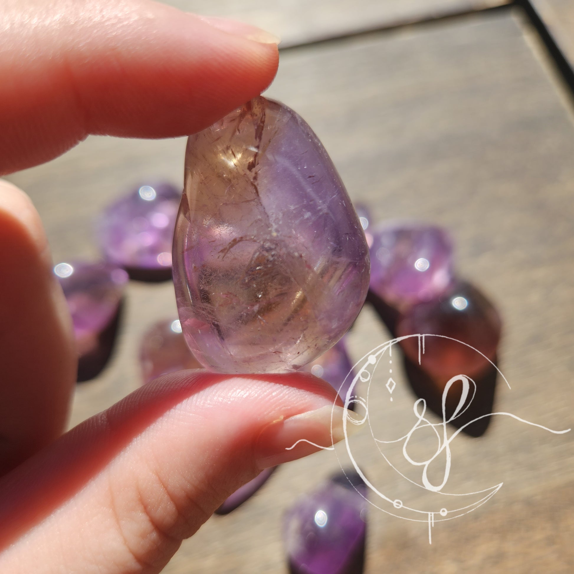 Ametrine Citrine amethyst she fire crystal tumbles