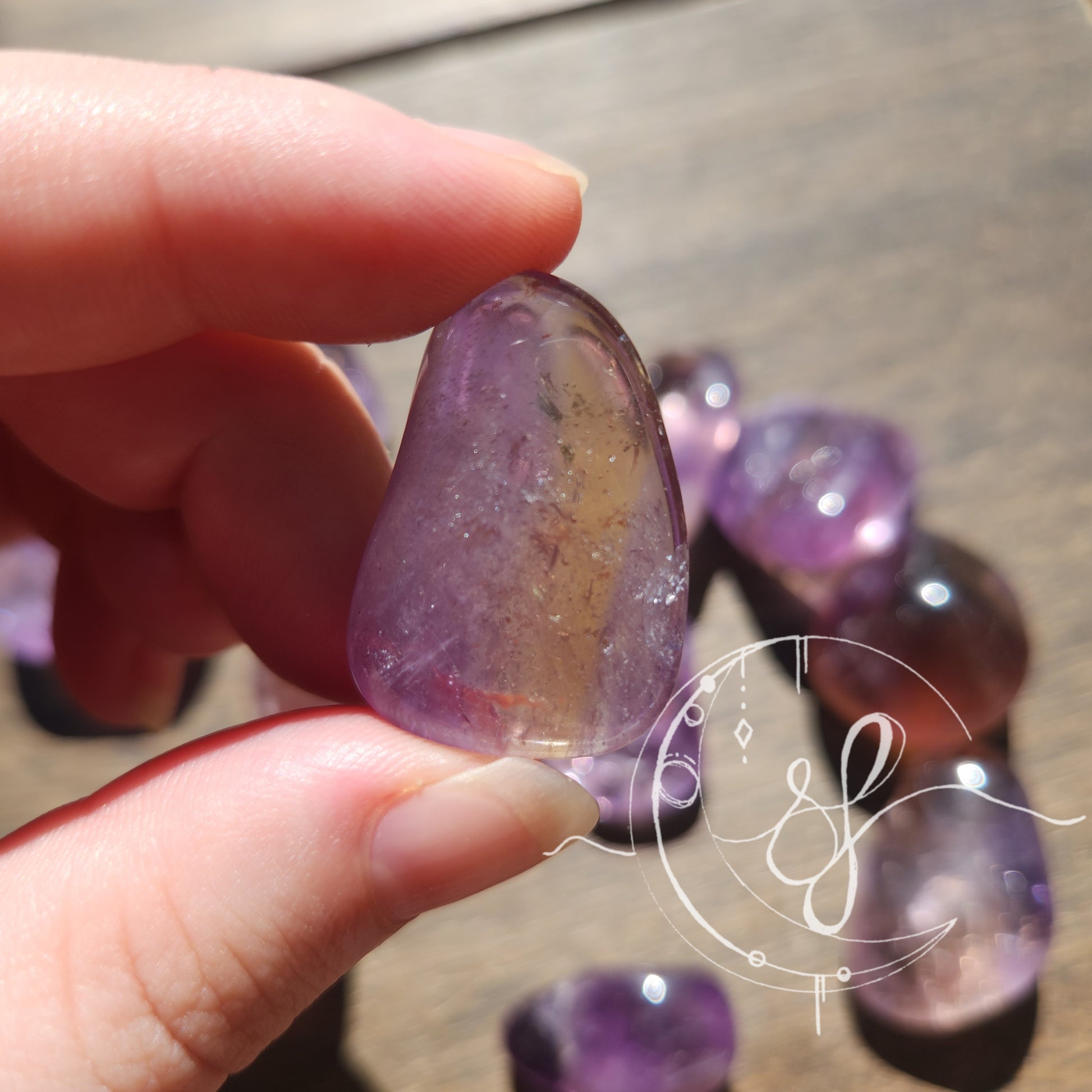 Ametrine Citrine amethyst she fire crystal tumbles