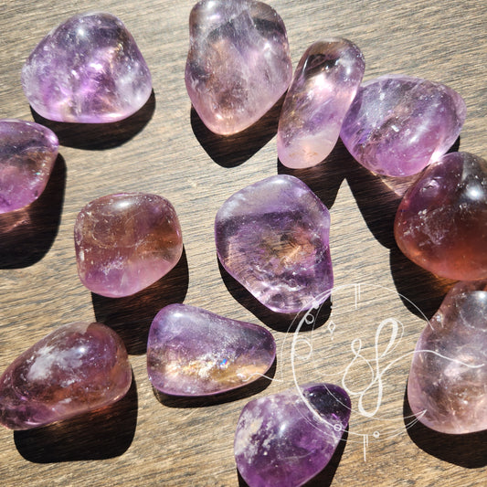 Ametrine Citrine amethyst she fire crystal tumbles