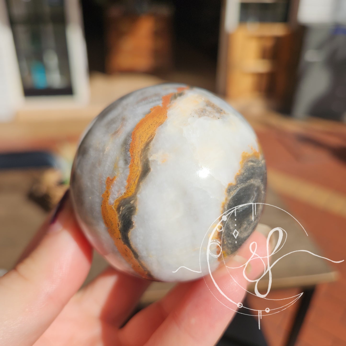Grey Banded Onyx Sphere B