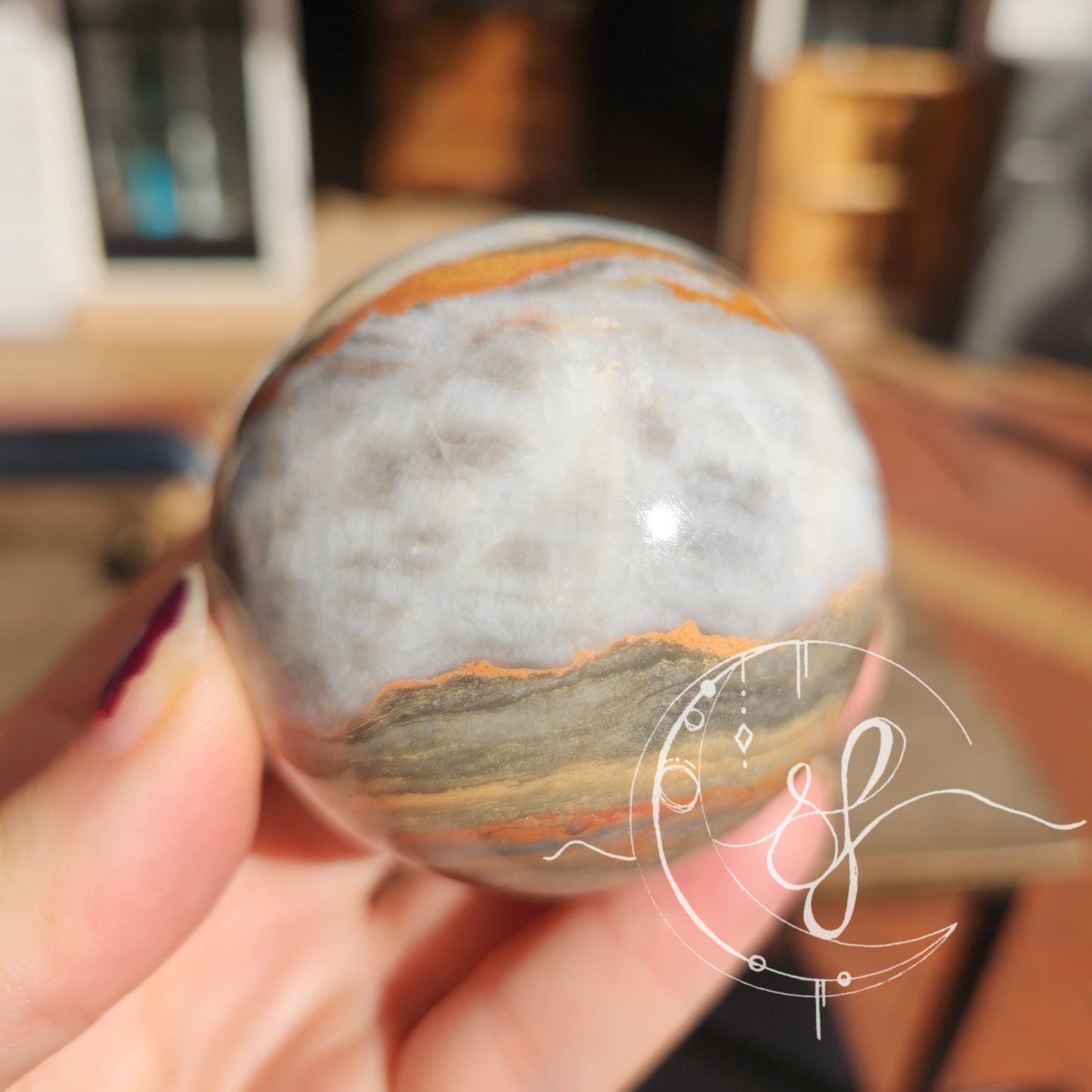 Grey Banded Onyx Sphere B