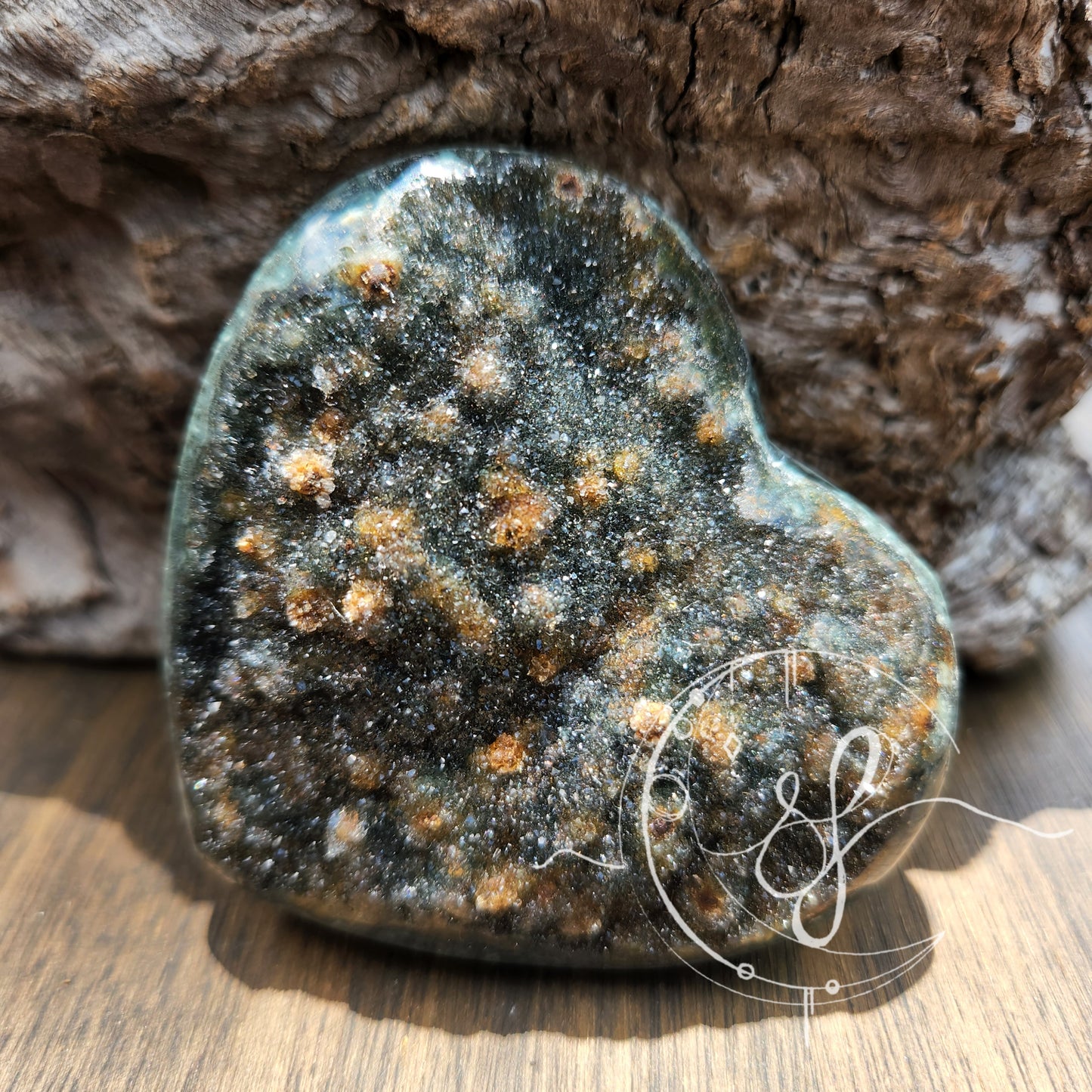 Uraguay Agate Amethyst Druzy Heart R