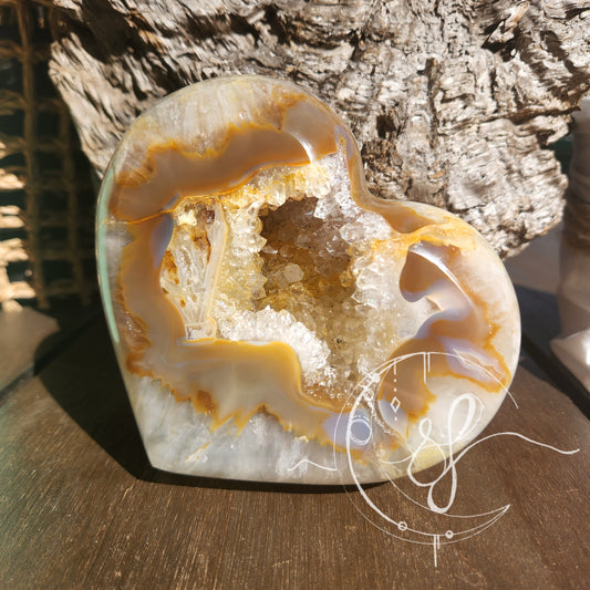 Agate Druzy Heart
