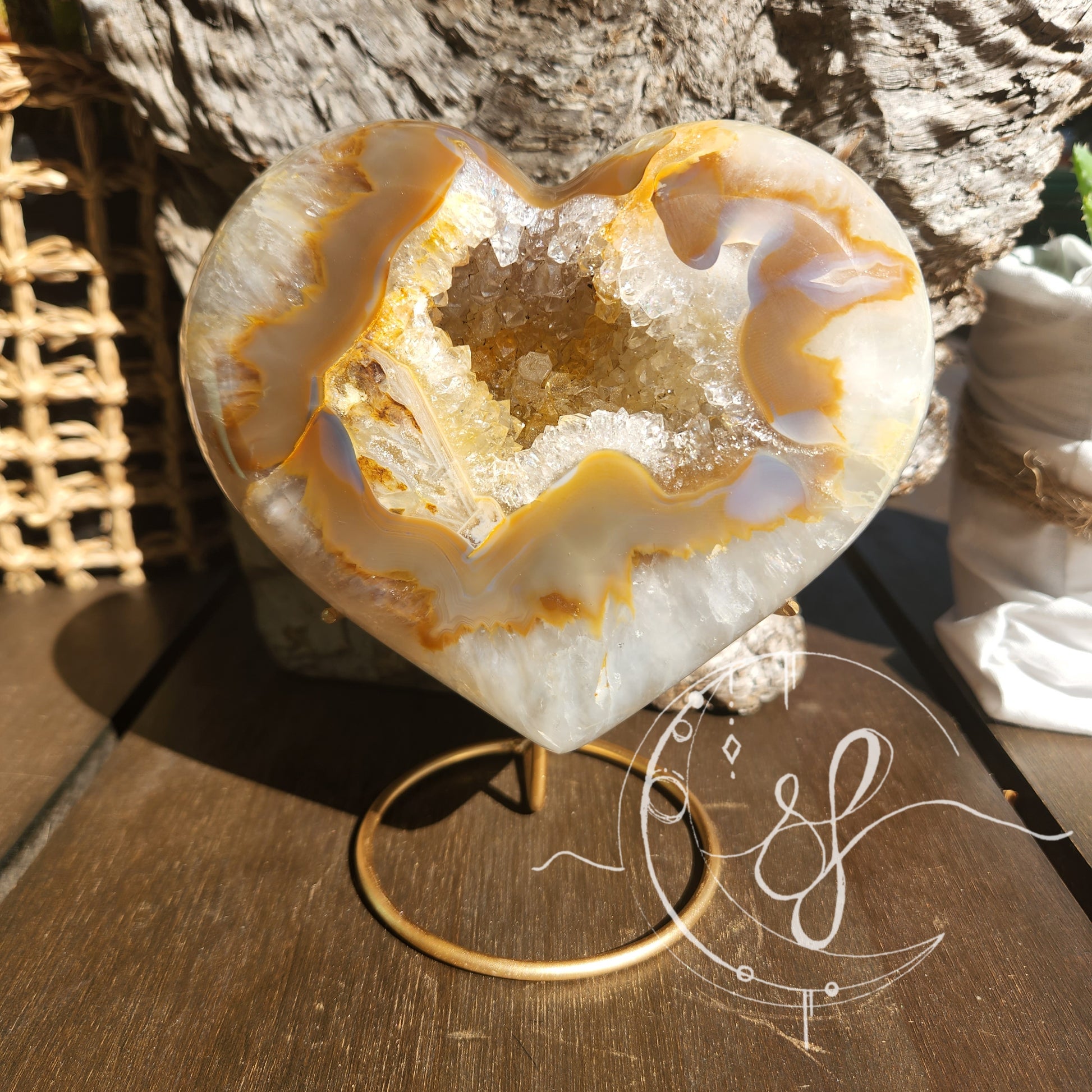 Agate Druzy Heart