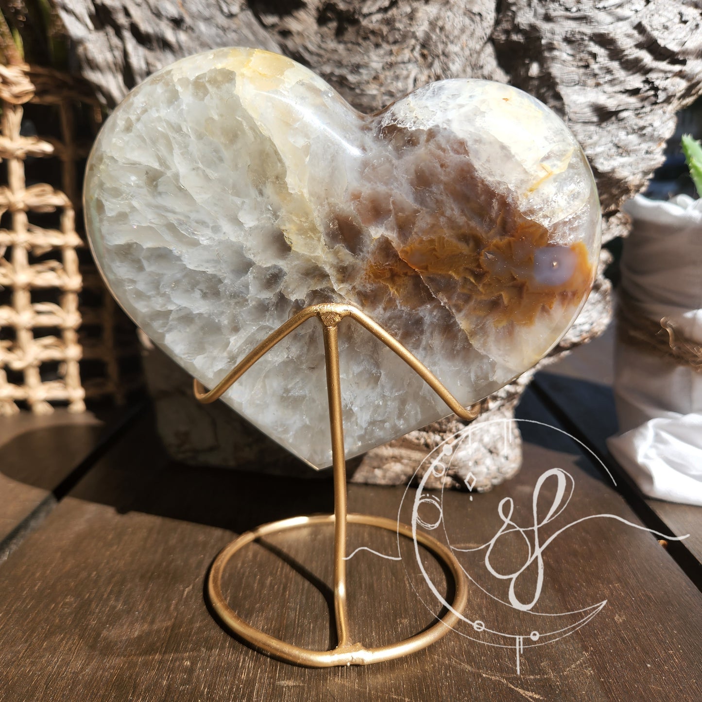 Agate Druzy Heart