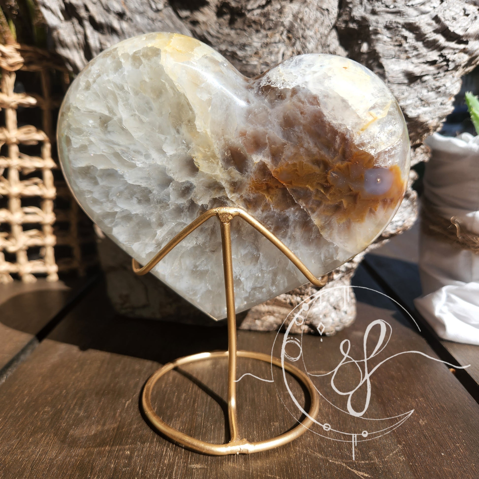Agate Druzy Heart