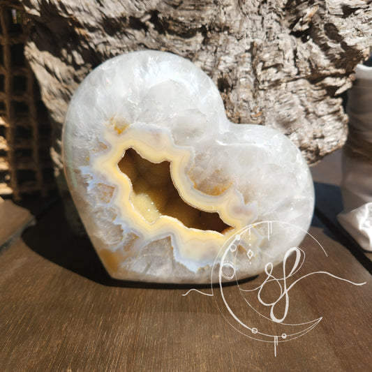 Druzy Agate Quartz Heart D