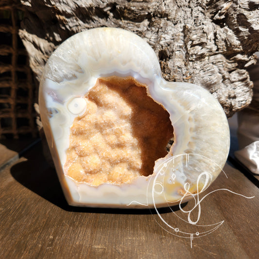 Druzy Agate Quartz Heart F