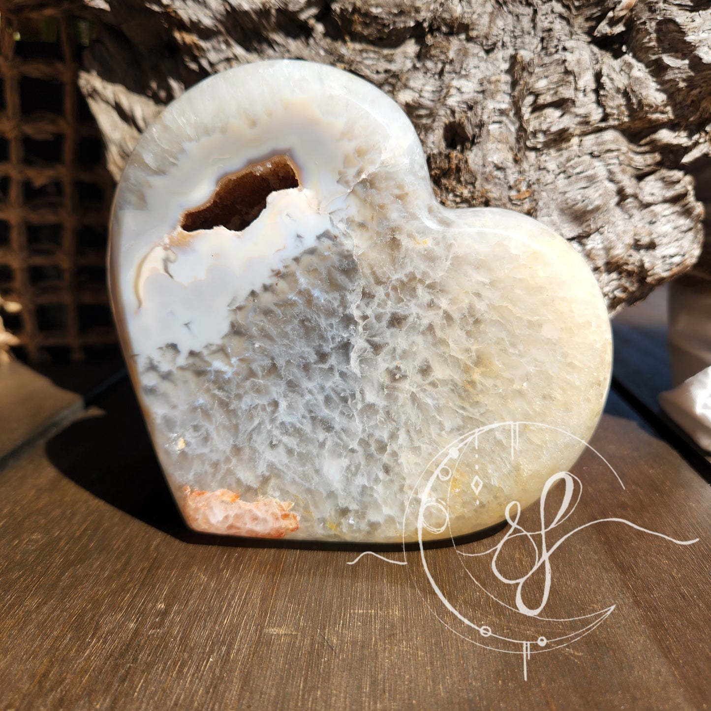 Druzy Agate Quartz Heart F