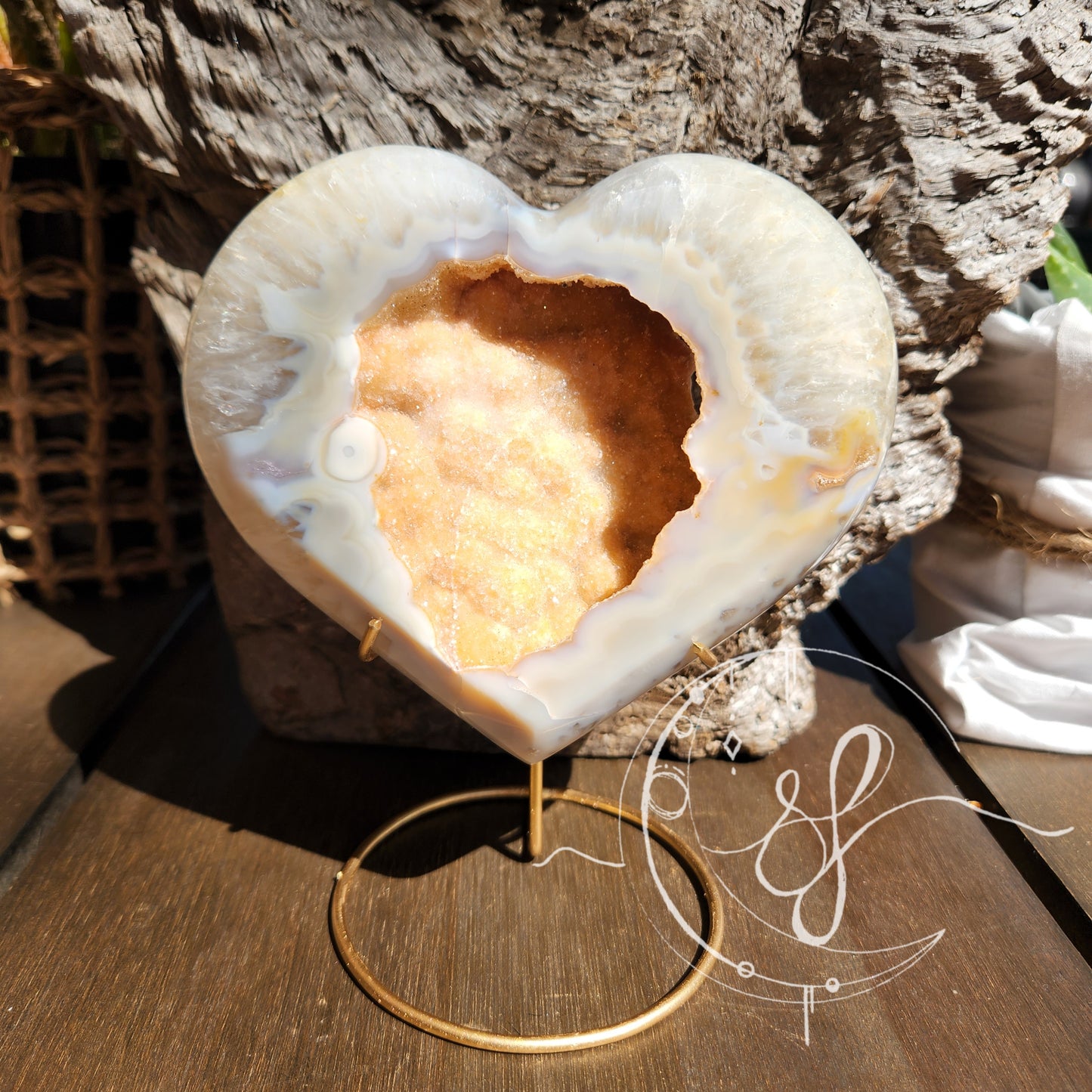 Druzy Agate Quartz Heart F