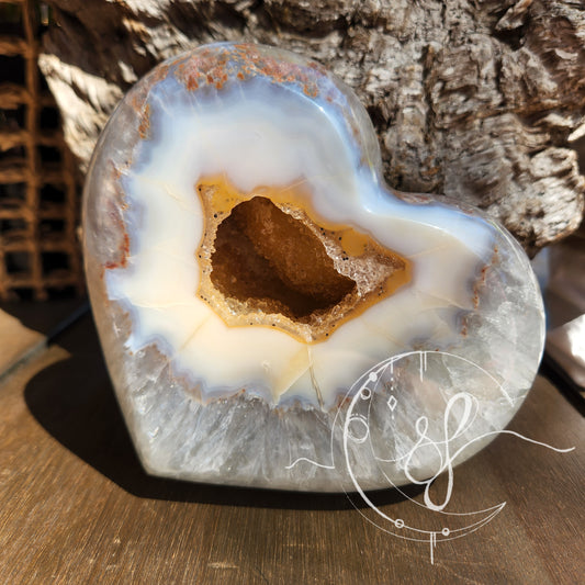 Druzy Agate Quartz Heart G
