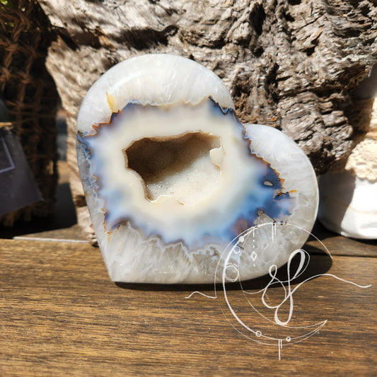 Druzy Agate Quartz Heart J