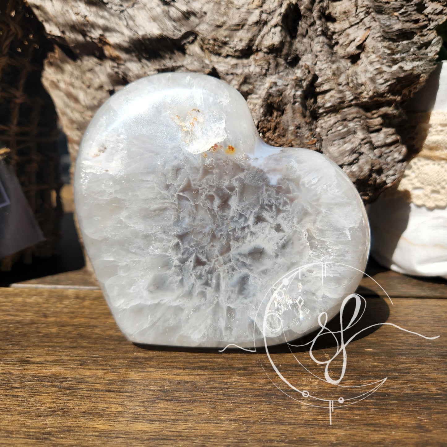 Druzy Agate Quartz Heart L