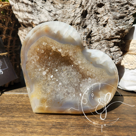 Druzy Agate Quartz Heart N