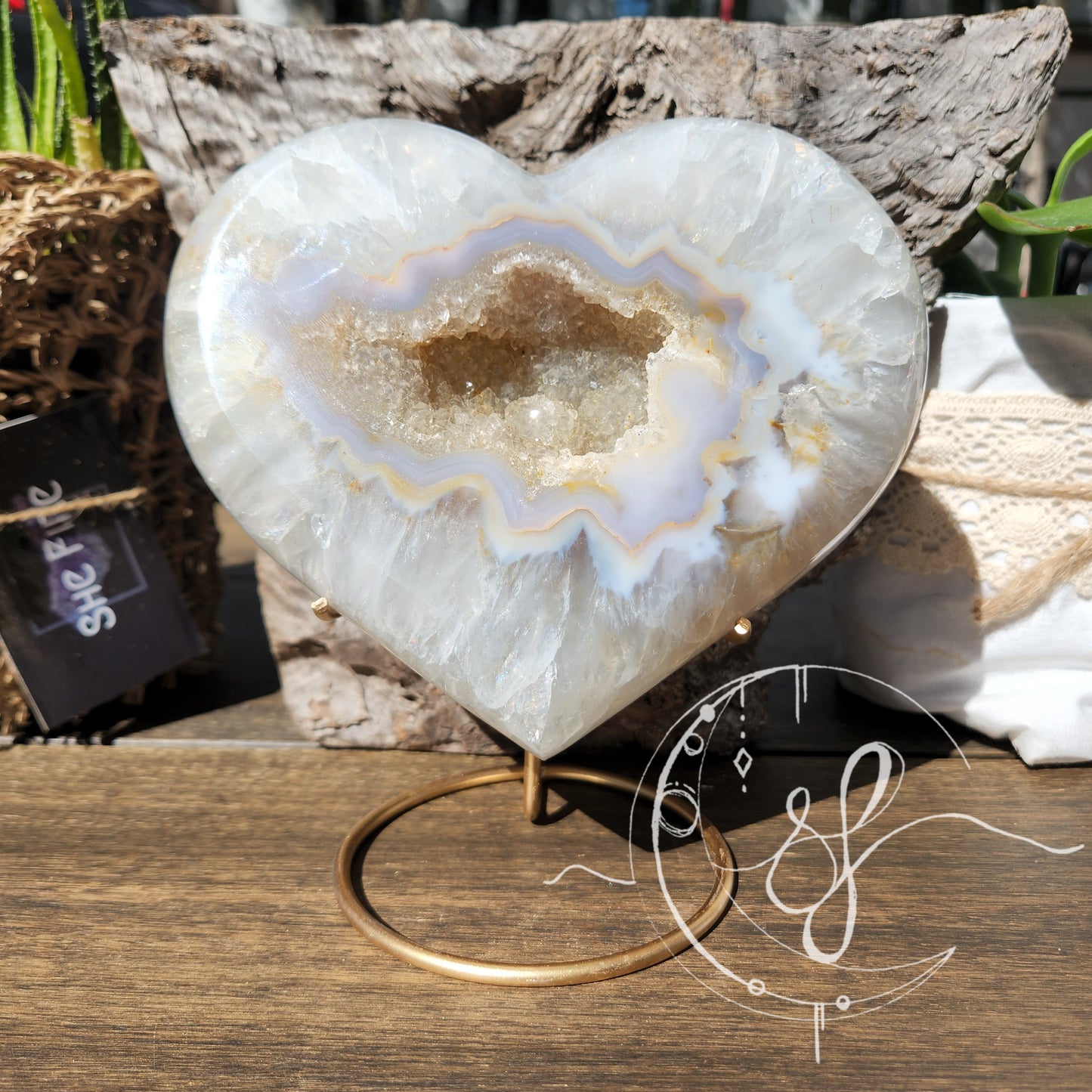 Druzy Agate Quartz Heart R