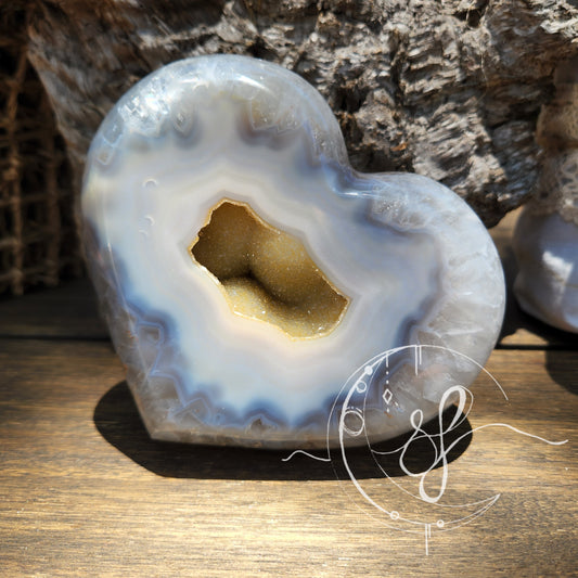 Druzy Agate Quartz Heart W