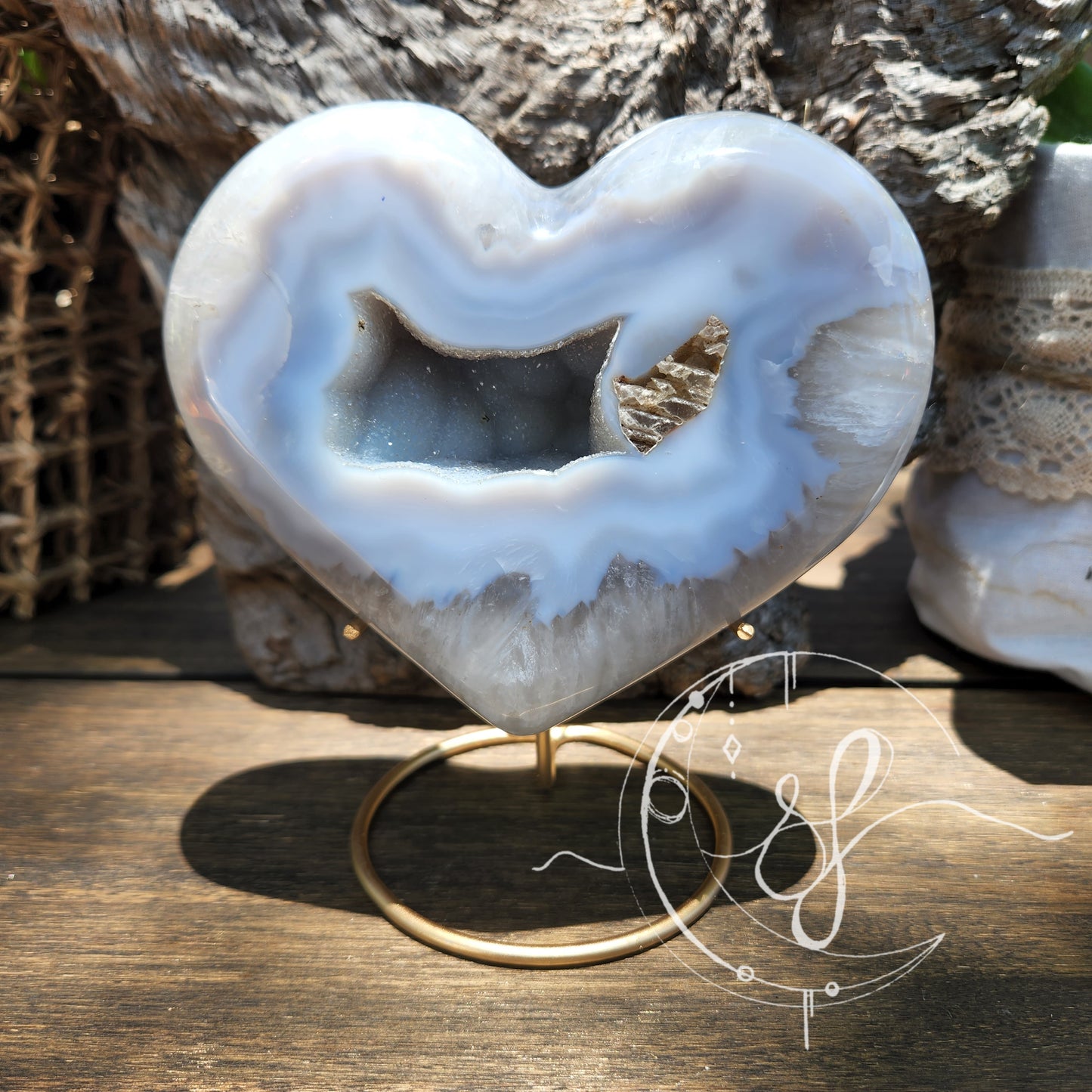 Druzy Agate Quartz Heart X