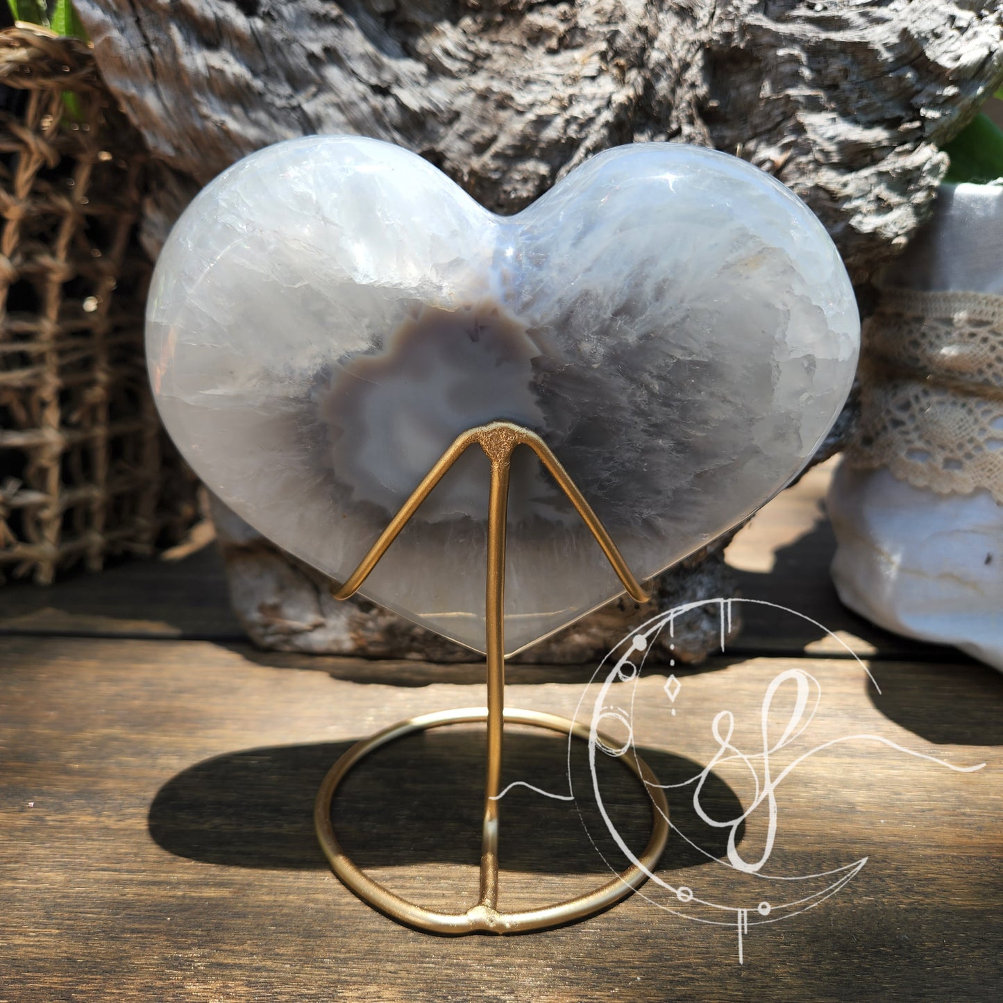 Druzy Agate Quartz Heart X